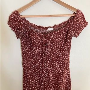 Plush Brand Orange and White Floral Tunic S